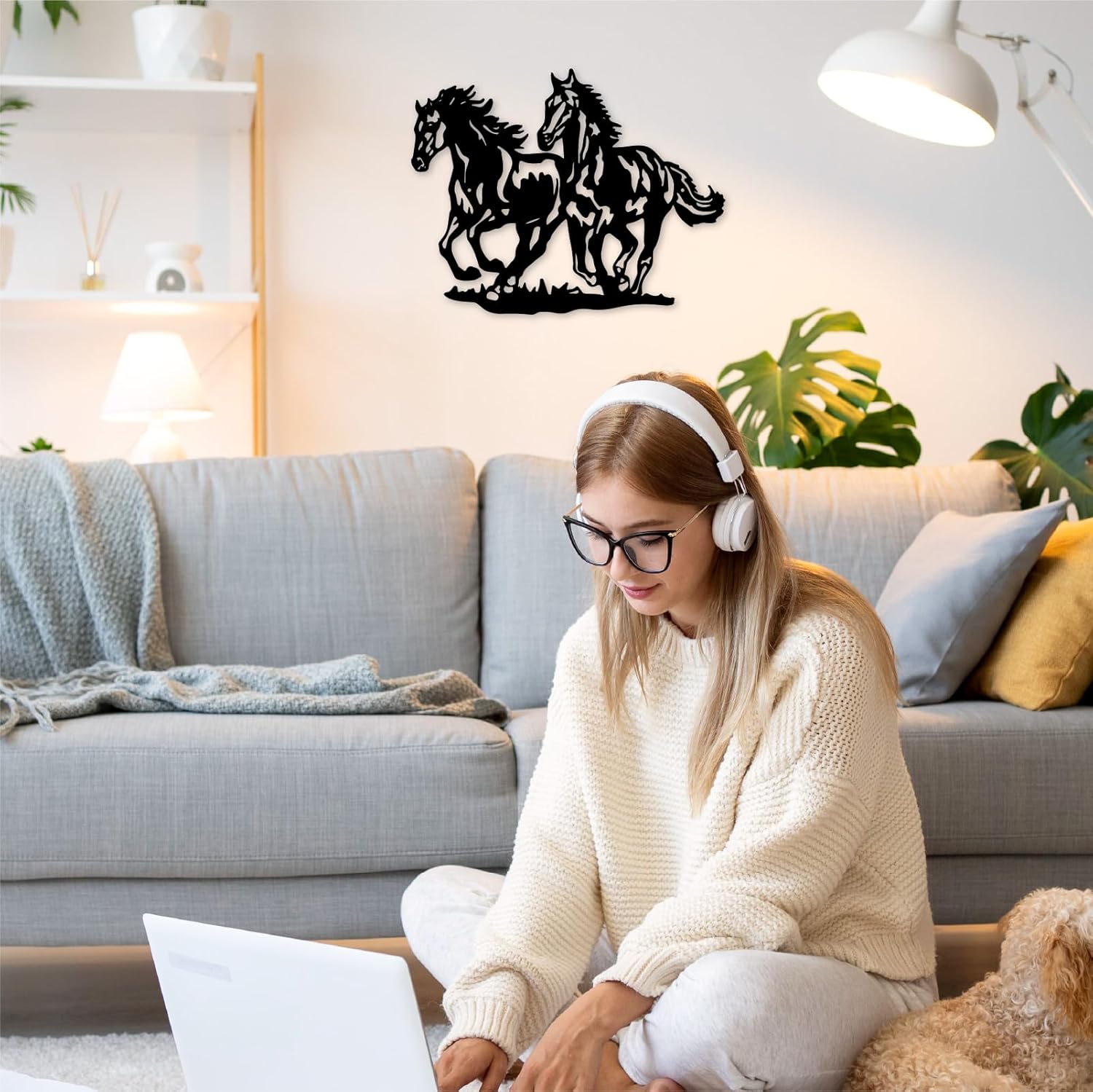 Personalized Horse Metal Sign for Living Room, Bedroom, Kitchen and Office Home Decor Signs (24 inches)