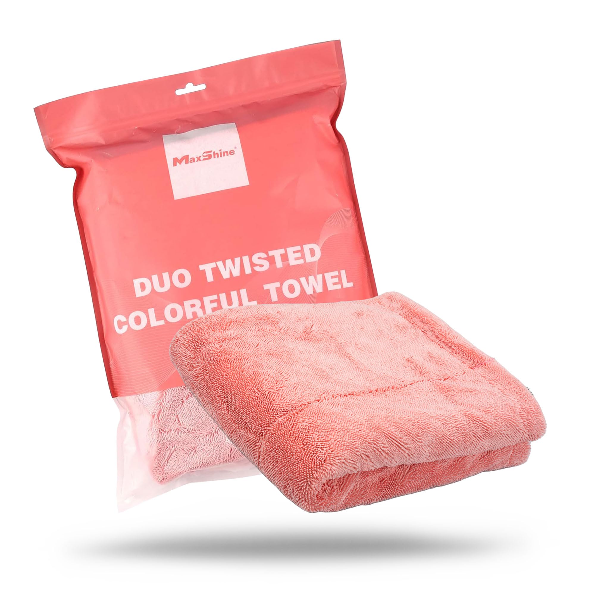 Maxshine Microfiber 1200GSM Duo Twisted Loop Pink-Grey Drying & Detailing Towel Cloth (61cm x 91cm)-Super Soft, High Absorbency, Scratch-Less Dry, Thick Lint & Streak-Free, Double Sided-image-20