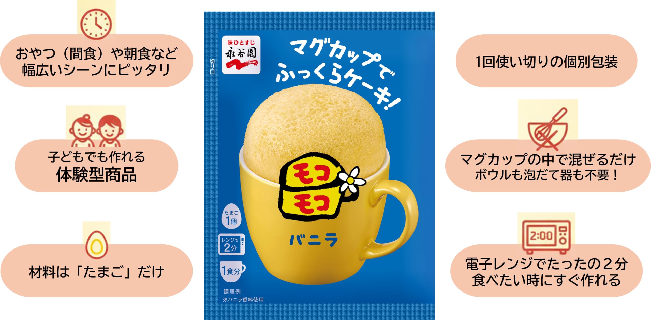 Amazon | 永谷園 マグカップでふっくらケーキ！モコモコ バニラ 39g