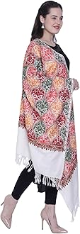 SWI WITH LABEL Women's Kashmiri Aari Embroidered Wool Stole