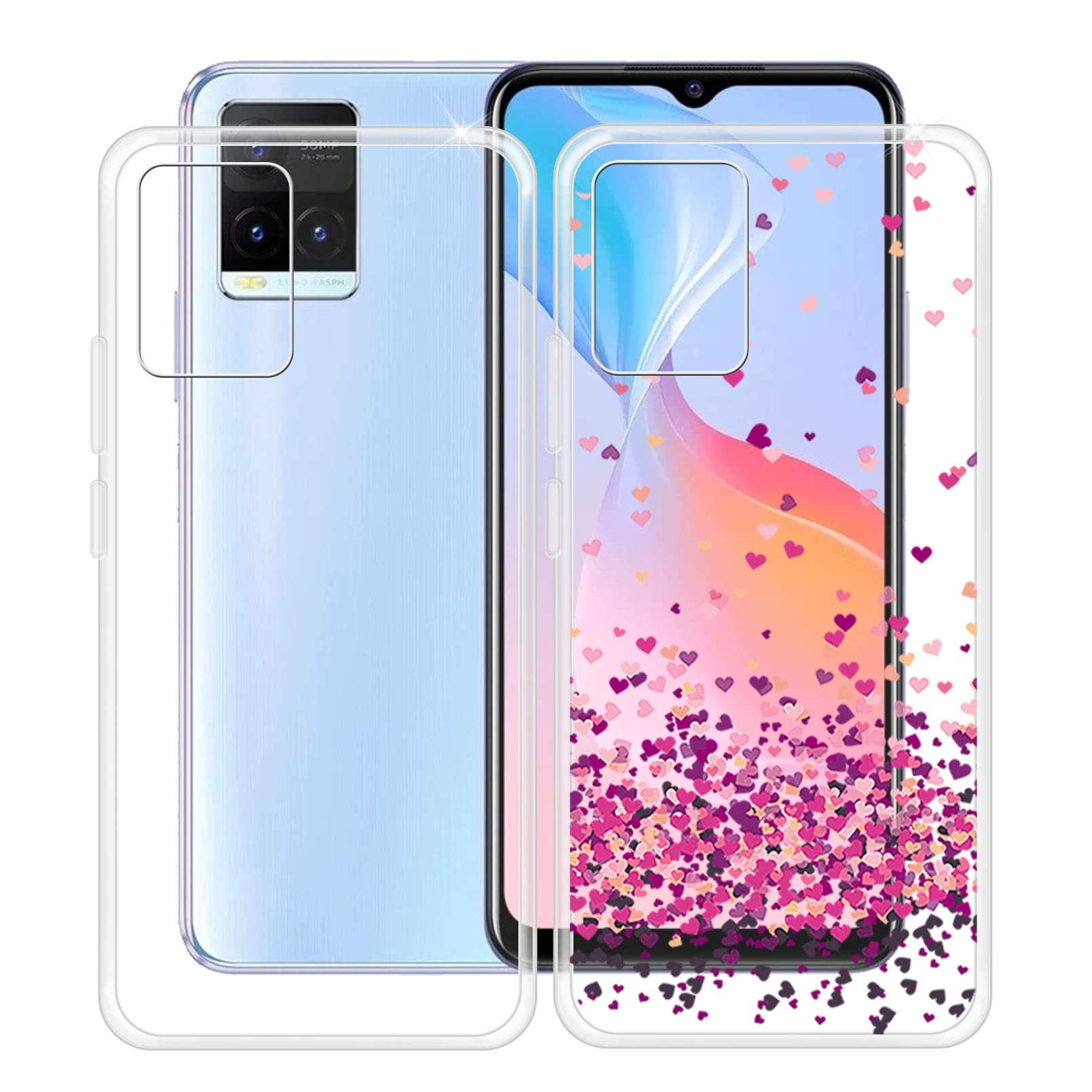 HHUAN Coque Pour Vivo Y21 2021/V2111 (6.51 "), 2 Pièces Ultra