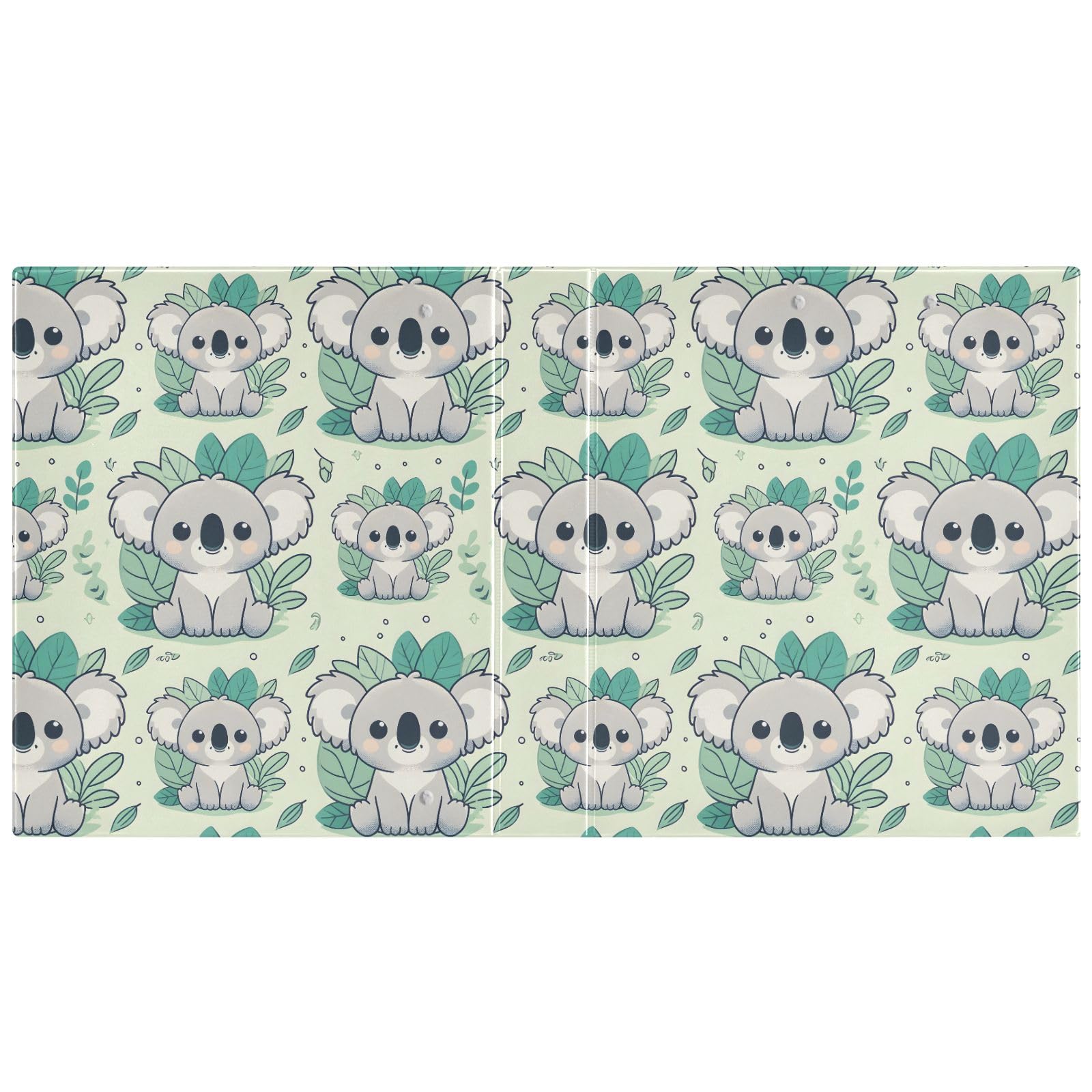 3 raccoglitori ad anelli simpatici cartone animato koala 3,8 cm raccoglitore ad anelli rotondi contiene 200 fogli interni tasche trasparenti per scrivere in ufficio e lavoro scolastico, confezione da