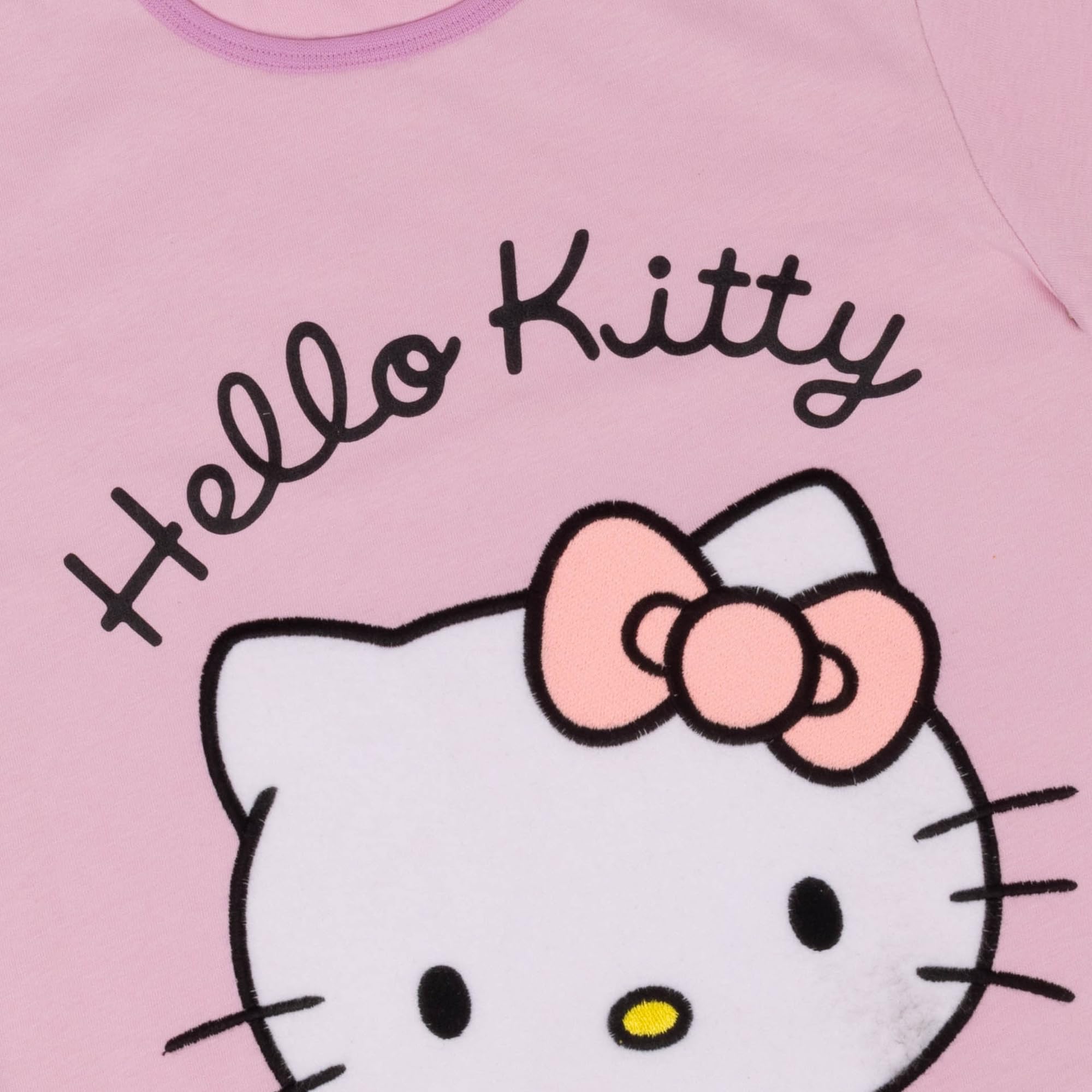 Hello Kitty Dziewczęca 100% bawełna polar twarz długa piżama zestaw - 7-8 lat 128 cm różowa