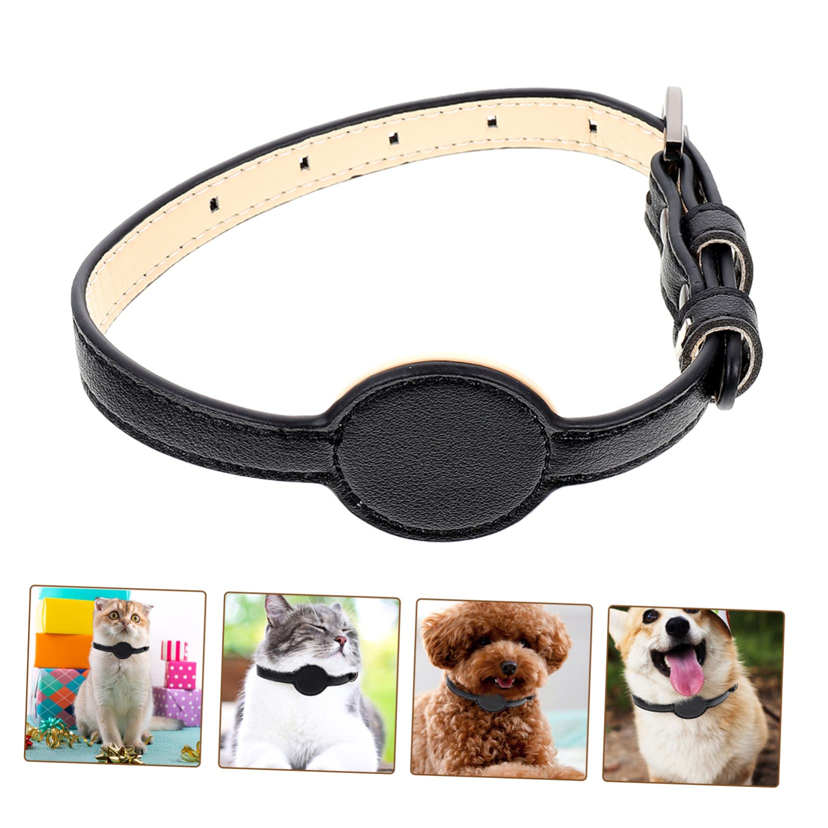 Kisangel 5piezas Collar De Seguridad para Gatos y Perros Pequeños Diseño De Localizador Collar Decorativo De PU para Mascotas Resistente y Ligero para Uso Exterior