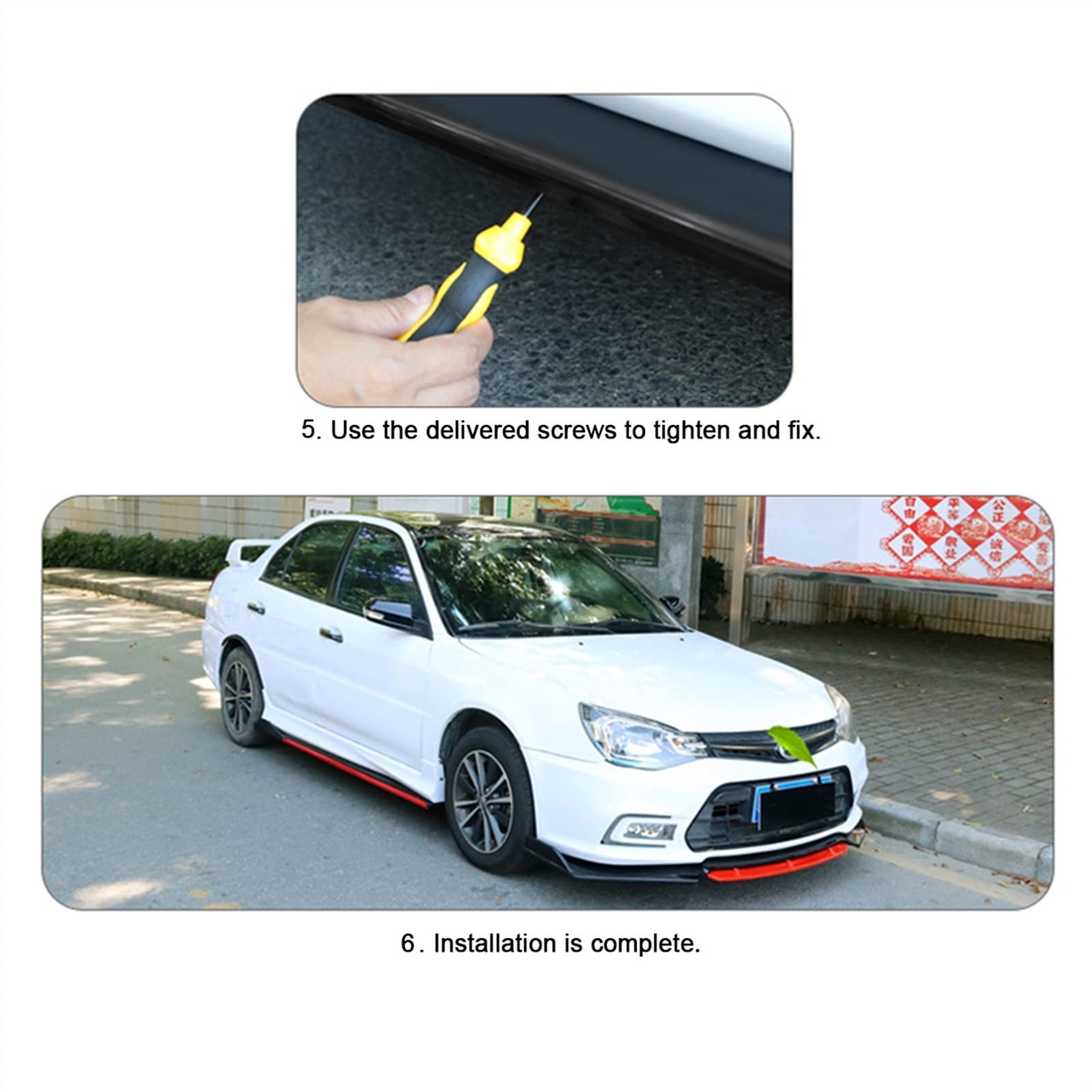 WOHOOD Accesorios 4X Separador De Parachoques Delantero De Coche Desmontable Labio para Subaru WRX STI para Impreza BRZ Todos Los Modelos Difusor De Parachoques De Alerón