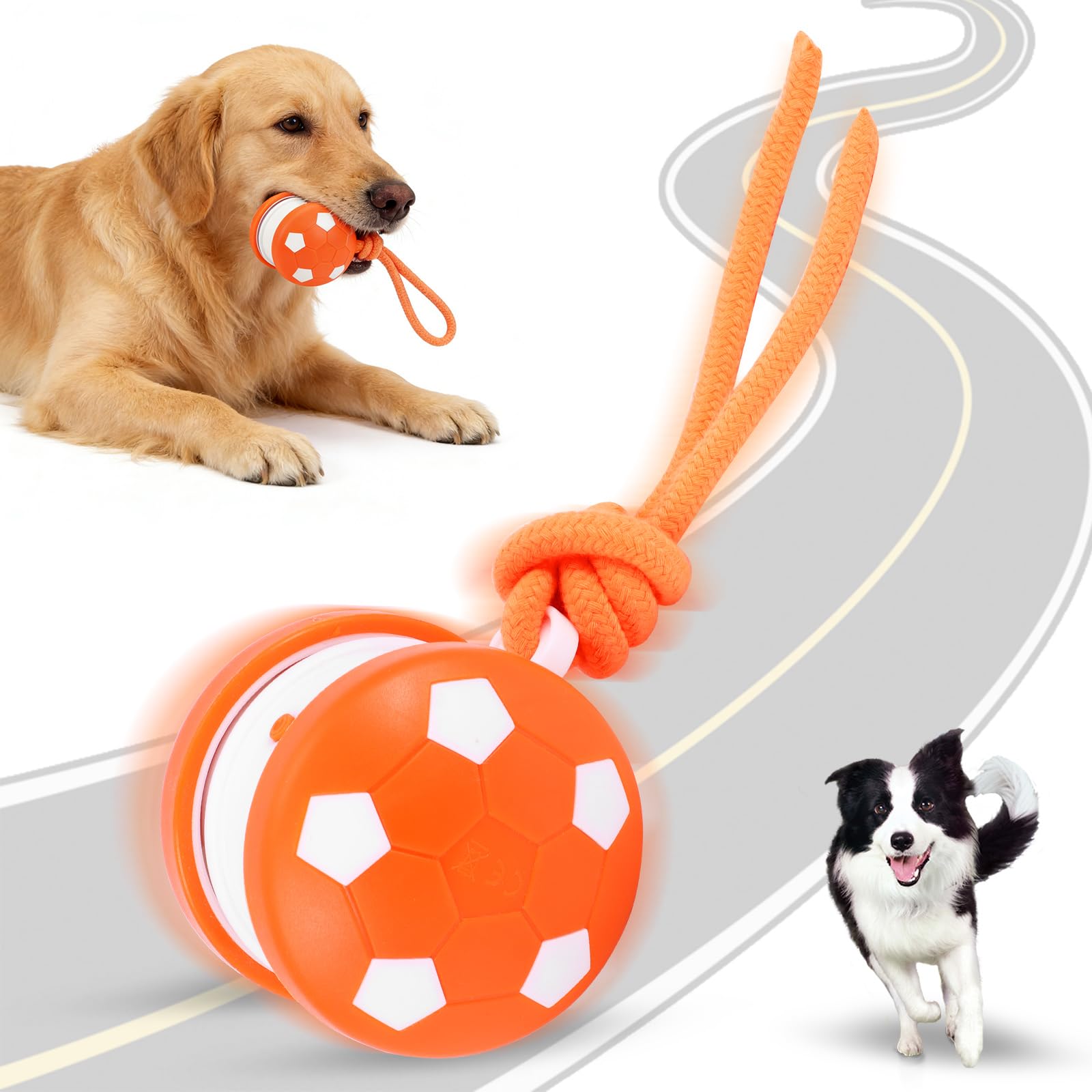 TiooDre Interactive Dog Toys Ball, Active Rolling Ball with Tail USB Charging Automatic Moving Dog Toy for Dogs, Balls Thrower Dog Boredom Toys Interactive Dog Ball for Puppy/Small/Medium Dogs