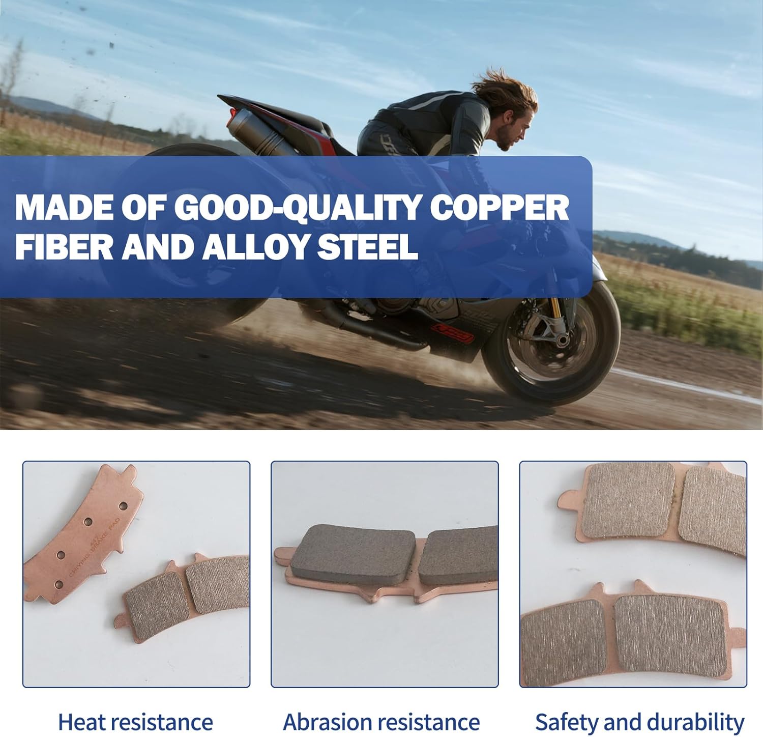 FA447 Disc Brake Pad Set Copper based sintering Motorcycle Brake Pad Set Fit for High Radiation GP4 (1 Pairs)