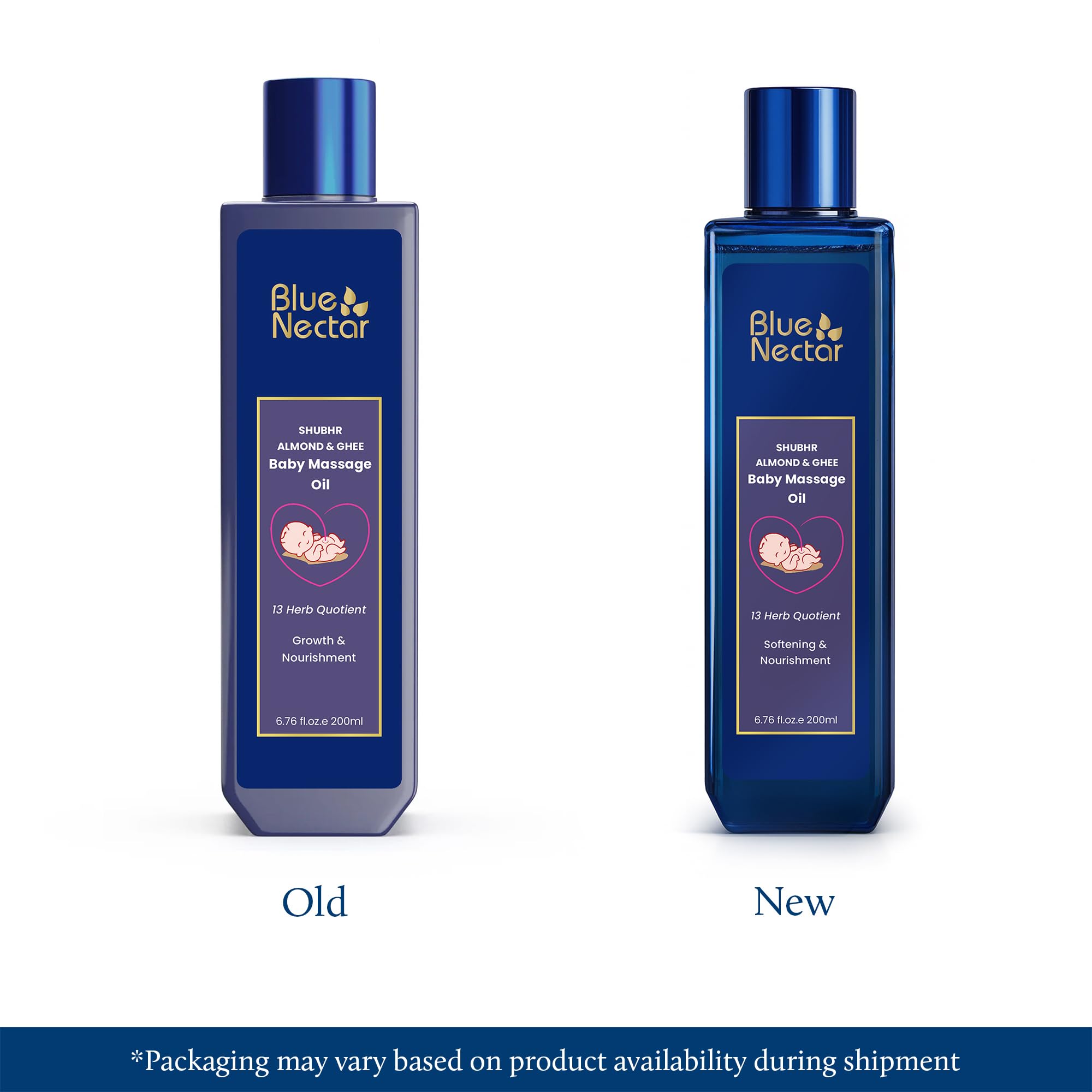 Blue Nectar Ayurvedic Baby Massage Oil with Organic Ghee, olejek migdałowy i witamina E dla zdrowych dzieci (200 ml)