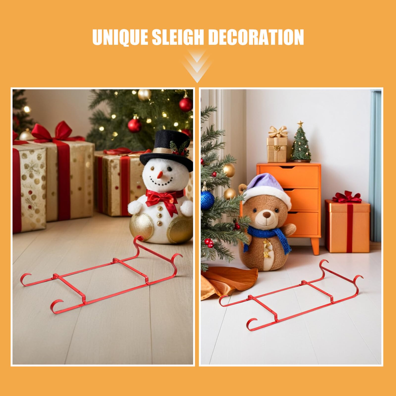 NUOBESTY Dekorativer Schlitten aus Eisen Snackplattenständer für Weihnachtsschlitten Kleiner Weihnachtsmannschlittenhalter Schlitten-bonboniere-schale-ständer Weihnachtsschlitten-ornament