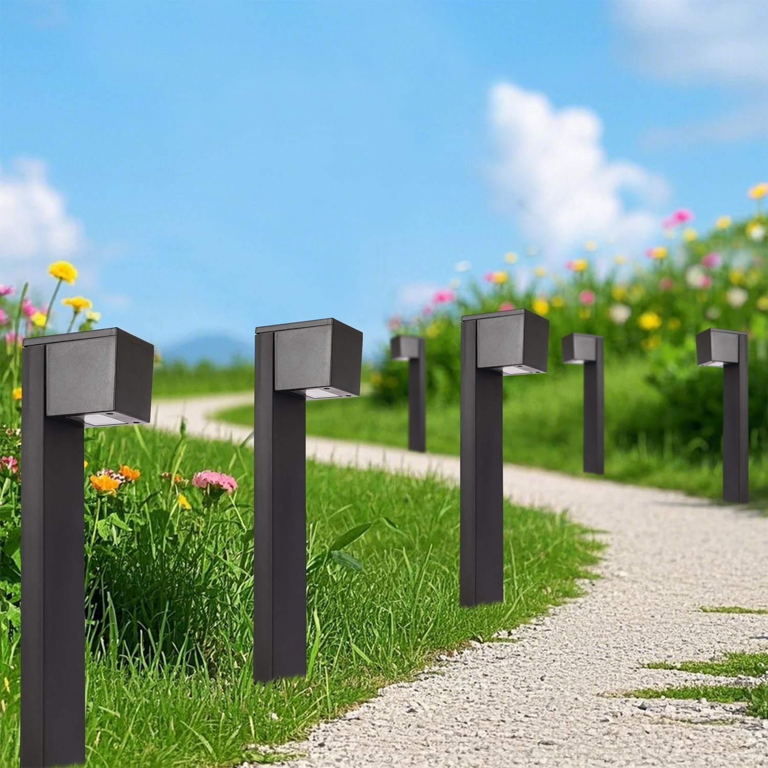 Dynaming Solar Pathway Lights Outdoor, 6 Pack Solar Garden Lights, Landscape Path Lighting, Waterproof & Auto On/Off for Patio Yard Lawn Walkway Driveway Decor