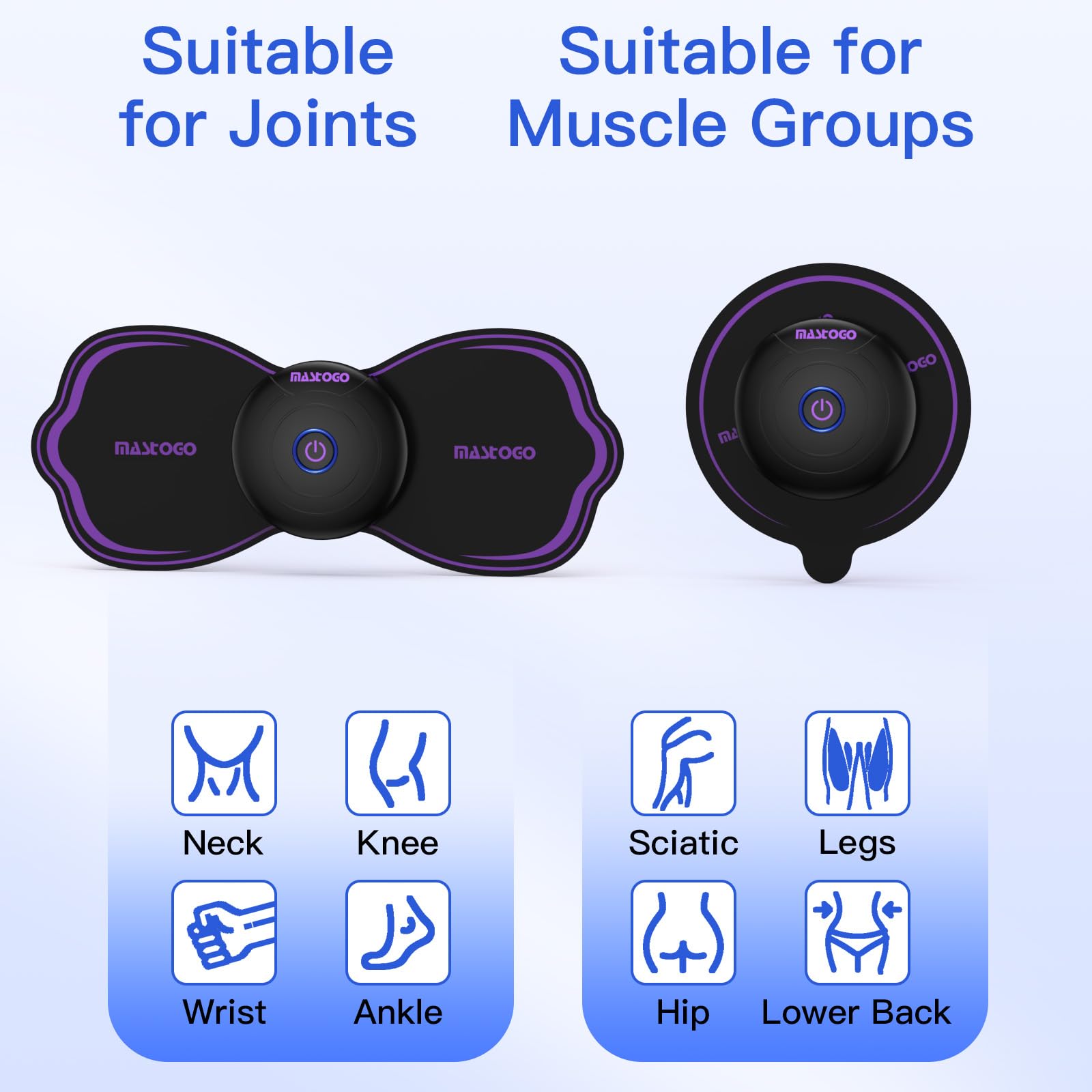 MASTOGO 8 Pcs Wireless TENS Unit Electrode Pads, with 3.5mm Snap Connector — Amazon image 8