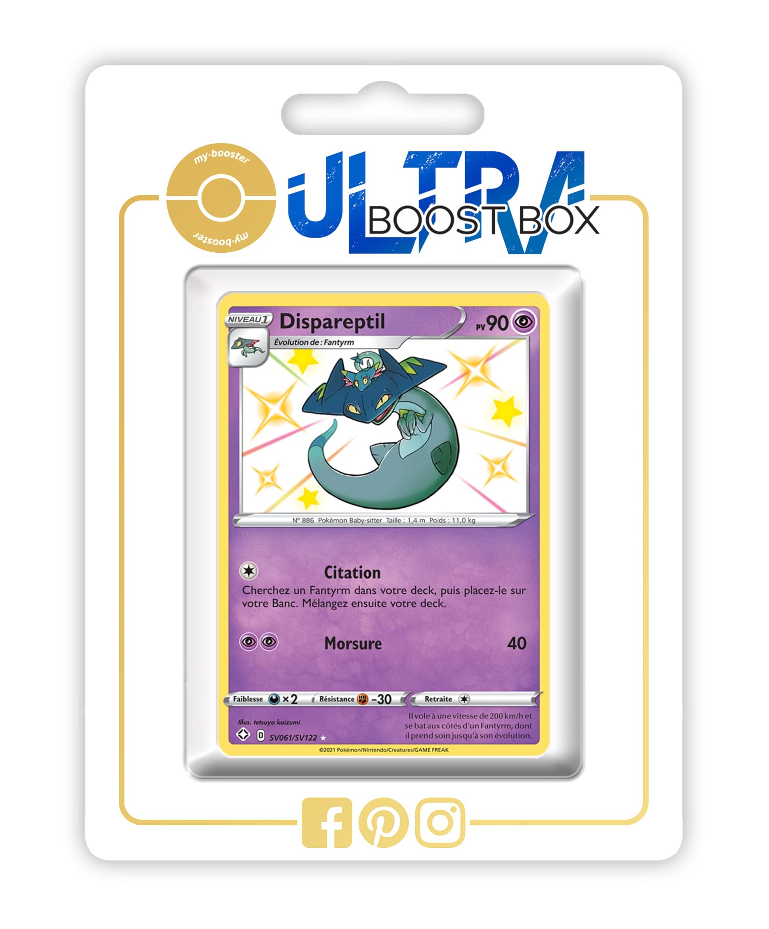 my-booster Dispareptil (Drakloak) SV061/SV122 Cromatico Secreto X Écarlate et Violet 4.5 Destinées Radieuses - Box di 10 carte Pokémon Francese