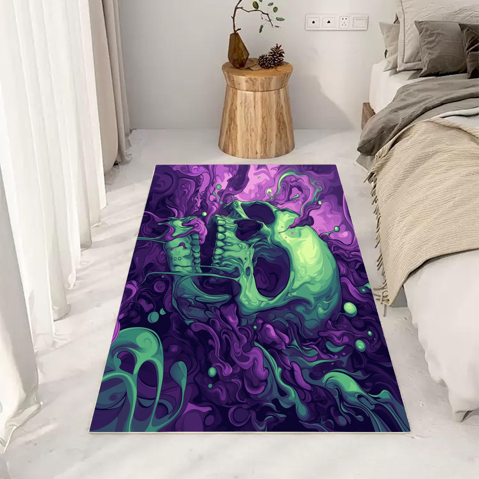 Tapis squelette gothique chambre 160x220 grand tapis de sol