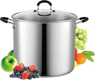 Cook N Home Stockpot Sauce Pot Induction Pot With Lid Professional Stain...