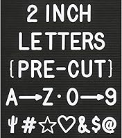 Vista 1 de Letras de 2 pulgadas solo para letras de tablero de cartas, letras grandes de plástico blanco para tableros de letras de fieltro (184 caracteres)