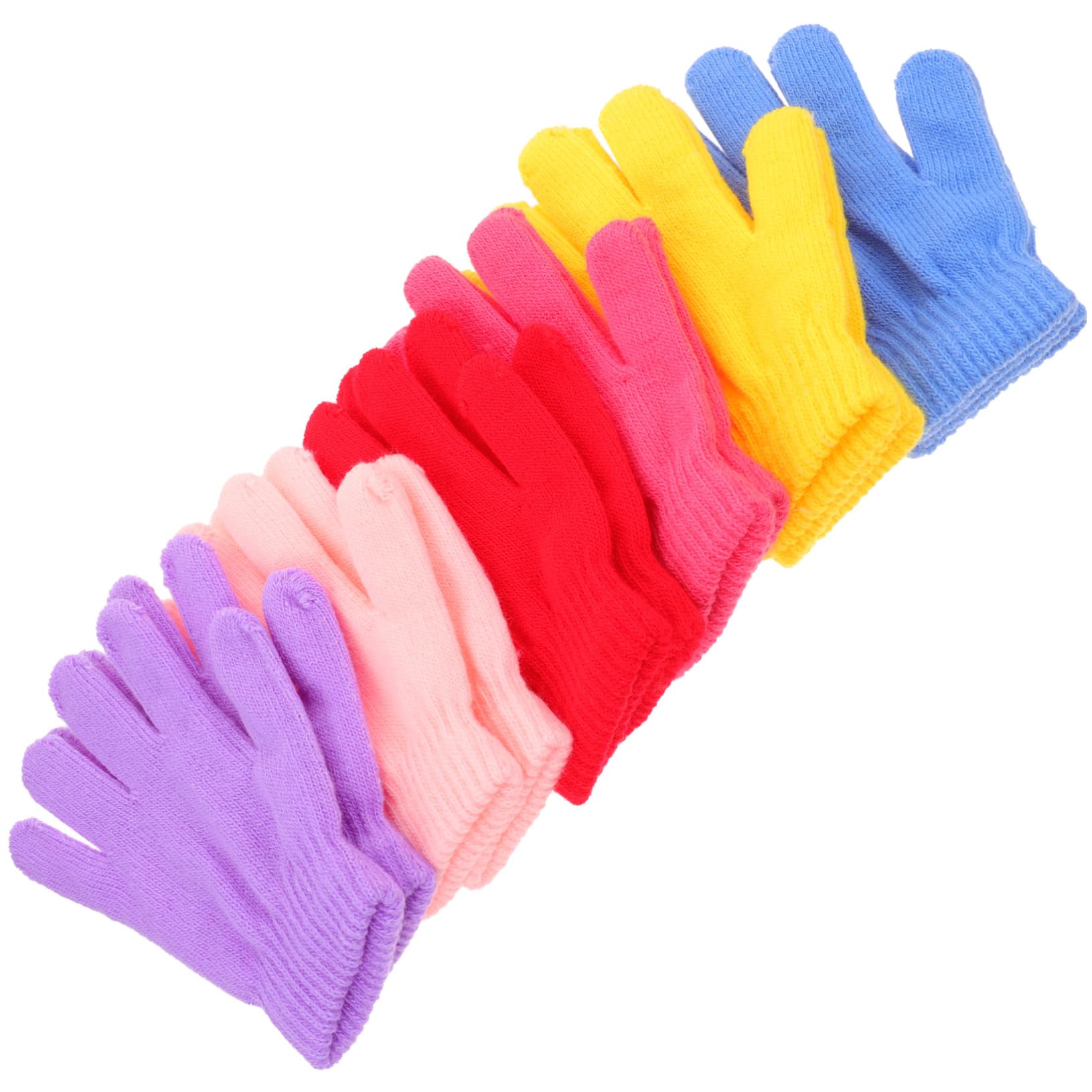 Ipetboom Warm Mittens for Boys and Girls 6 Pairs of Fleece Finger Gloves Winter Gloves Non-skid for Children Perfect for Outdoor Indoor