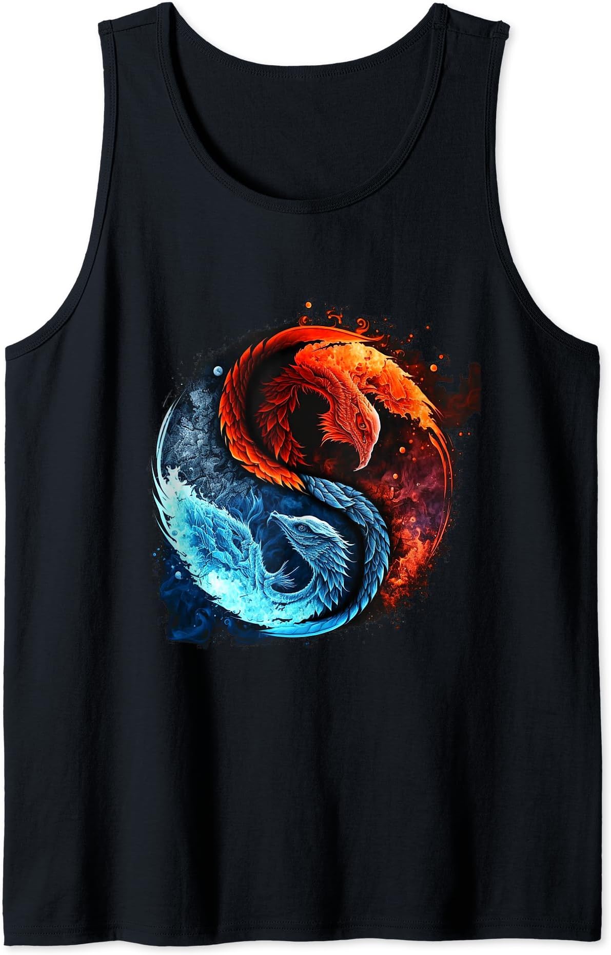 Yin Yang Fire Phoenix & Ice Dragon Balance of Life Tank Top