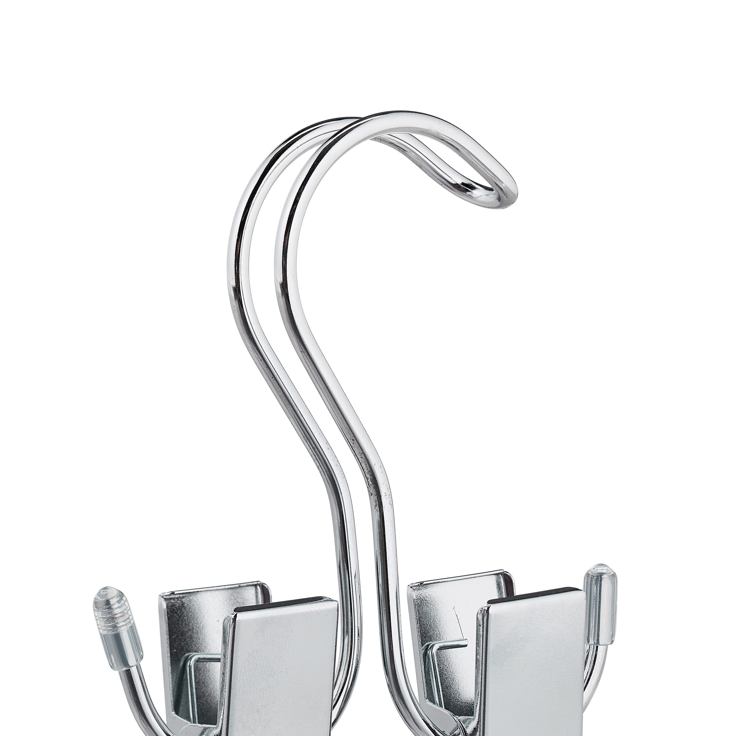 Relaxdays 10x Appendi Stivali, Set da 5 Mollette Appendiabiti, Doppia Clip, Gommati, per Stivaletti & Capelli, Ferro,Argento