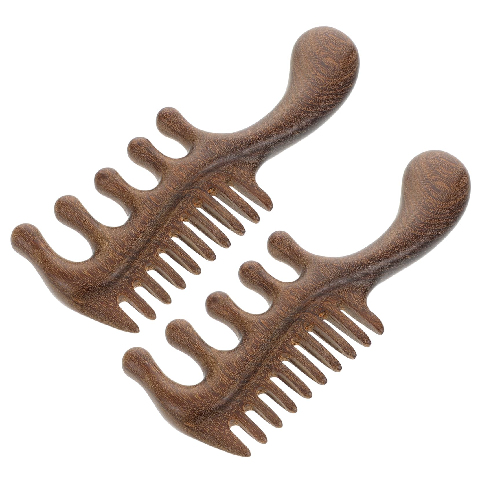 Mikinona Scalp Massage Comb Wooden Wide Tooth Brush Multi-functional Massage Tool Natural Acupressure for Body