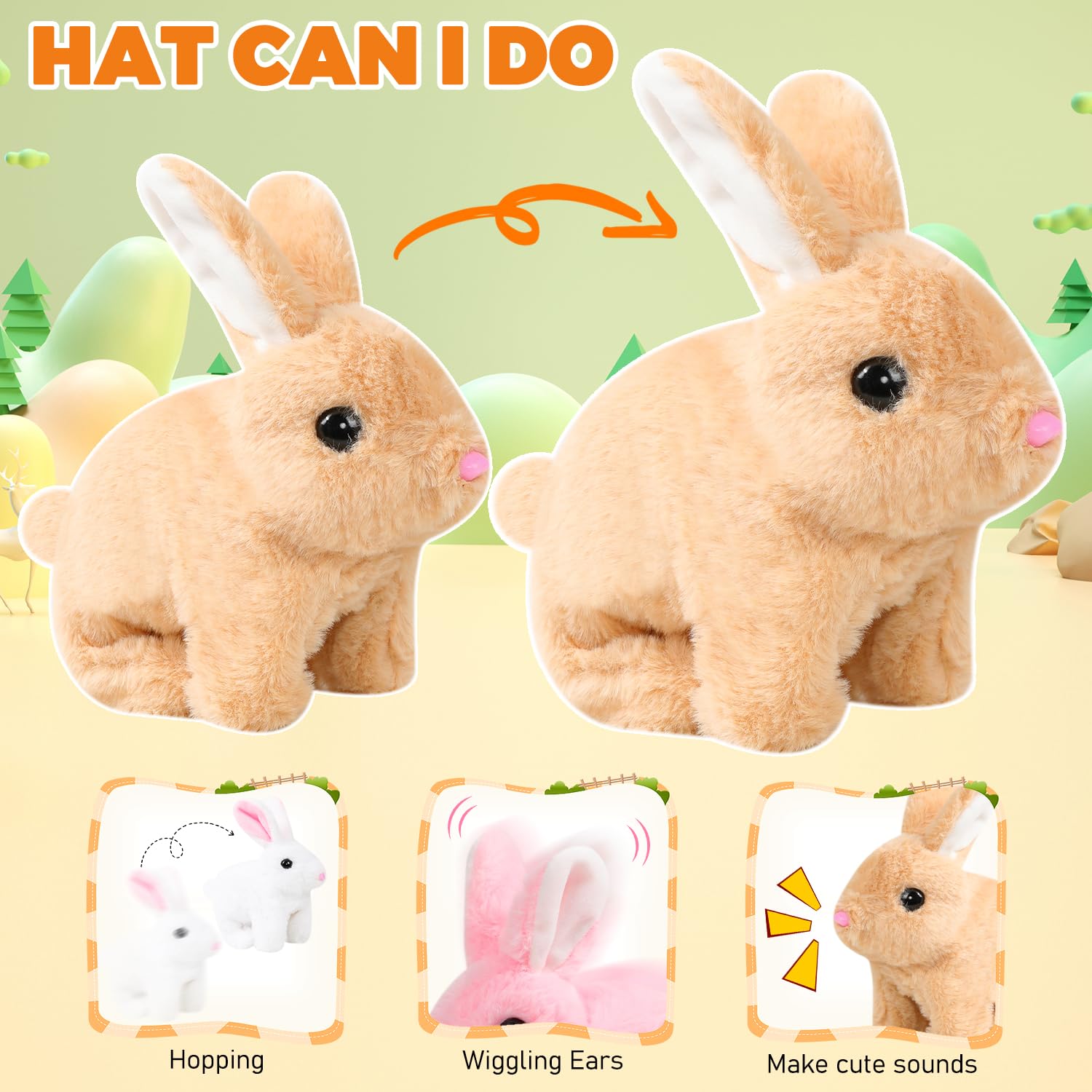 Amazon.com: Vizela Bunby Realistic Rabbit Toy,Easter Realistic