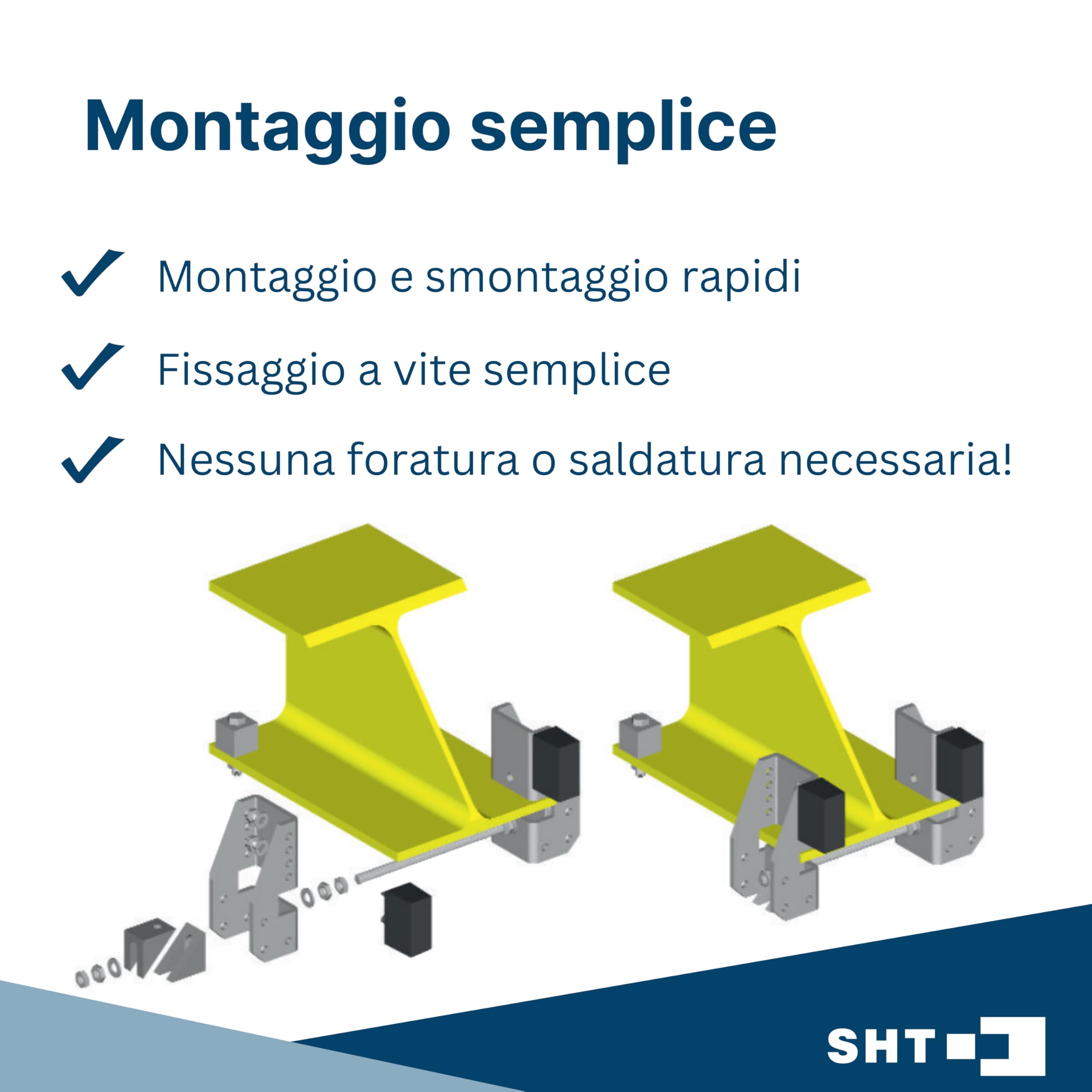 Set 2 tamponi carrello SHT – Paracolpi per rotaia da 82 a 300 mm – 2 pezzi