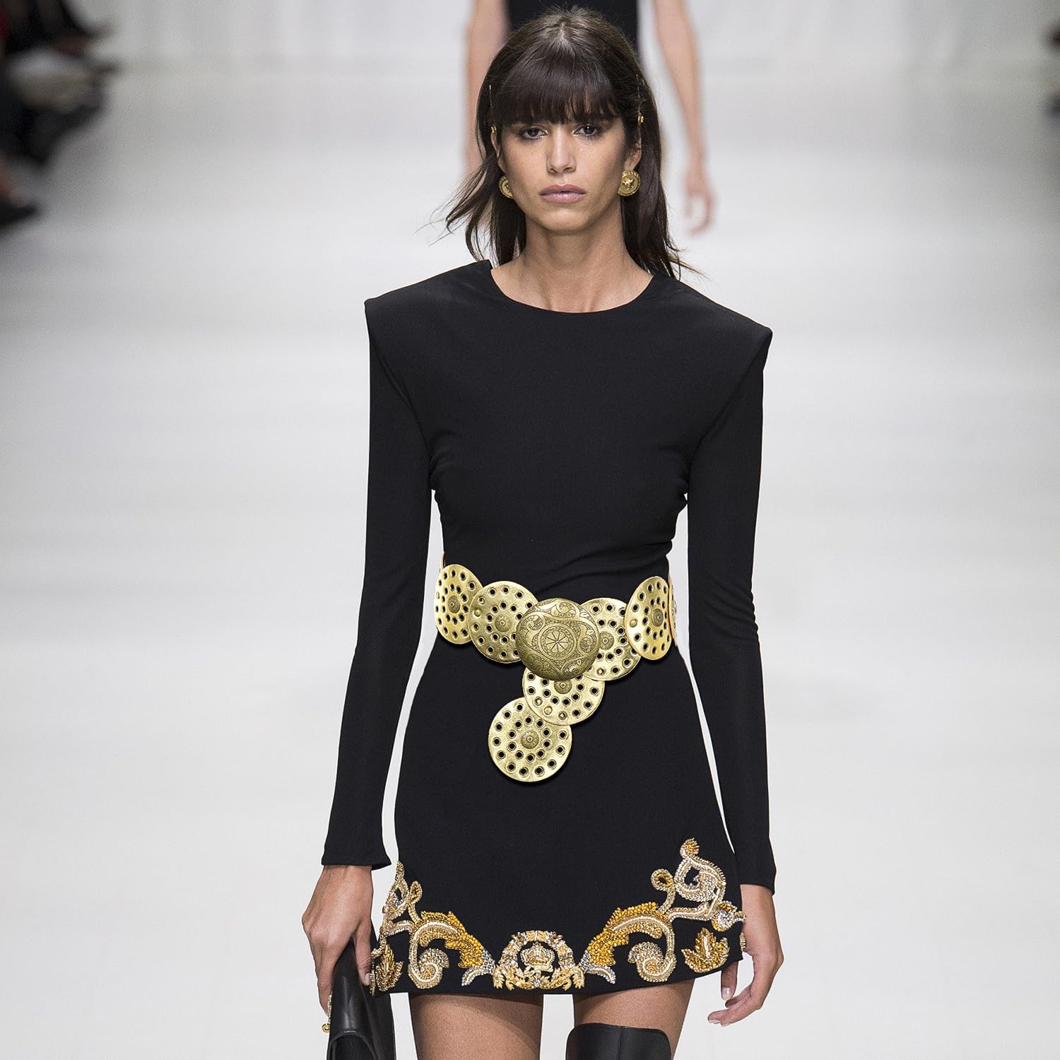 Wide Disc Belt for Women Vintage Hollow Boho Leather Belt Western Chunky Waist Belt Cowboy Metal Buckle Concho Belts - Image 2