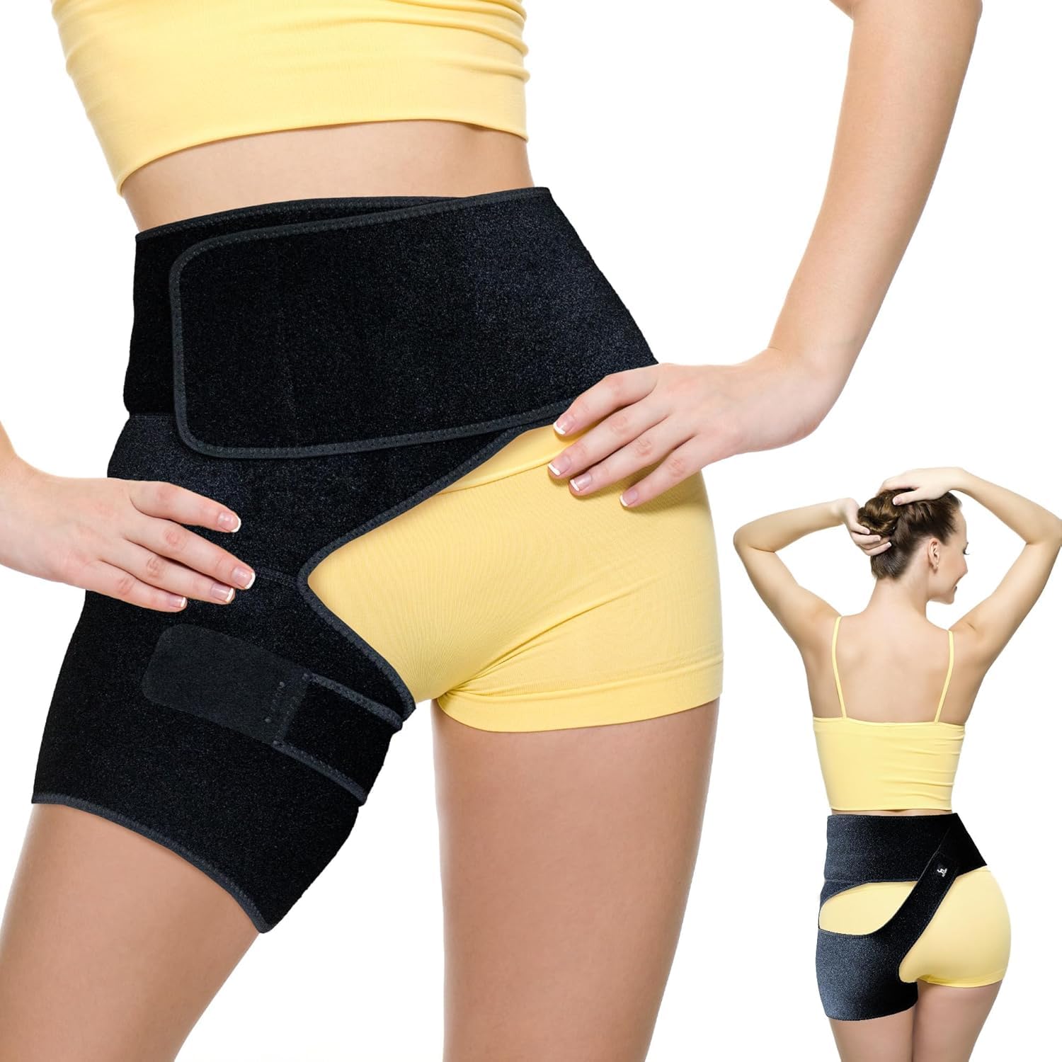 Astorn Soporte de Cadera Pierna Derecha (Grande) Faja de Cadera Ciática - Soporte Ajustable para Muslo, Isquiotibiales, Artritis, Bursitis y Lesiones - Hombres y Mujeres