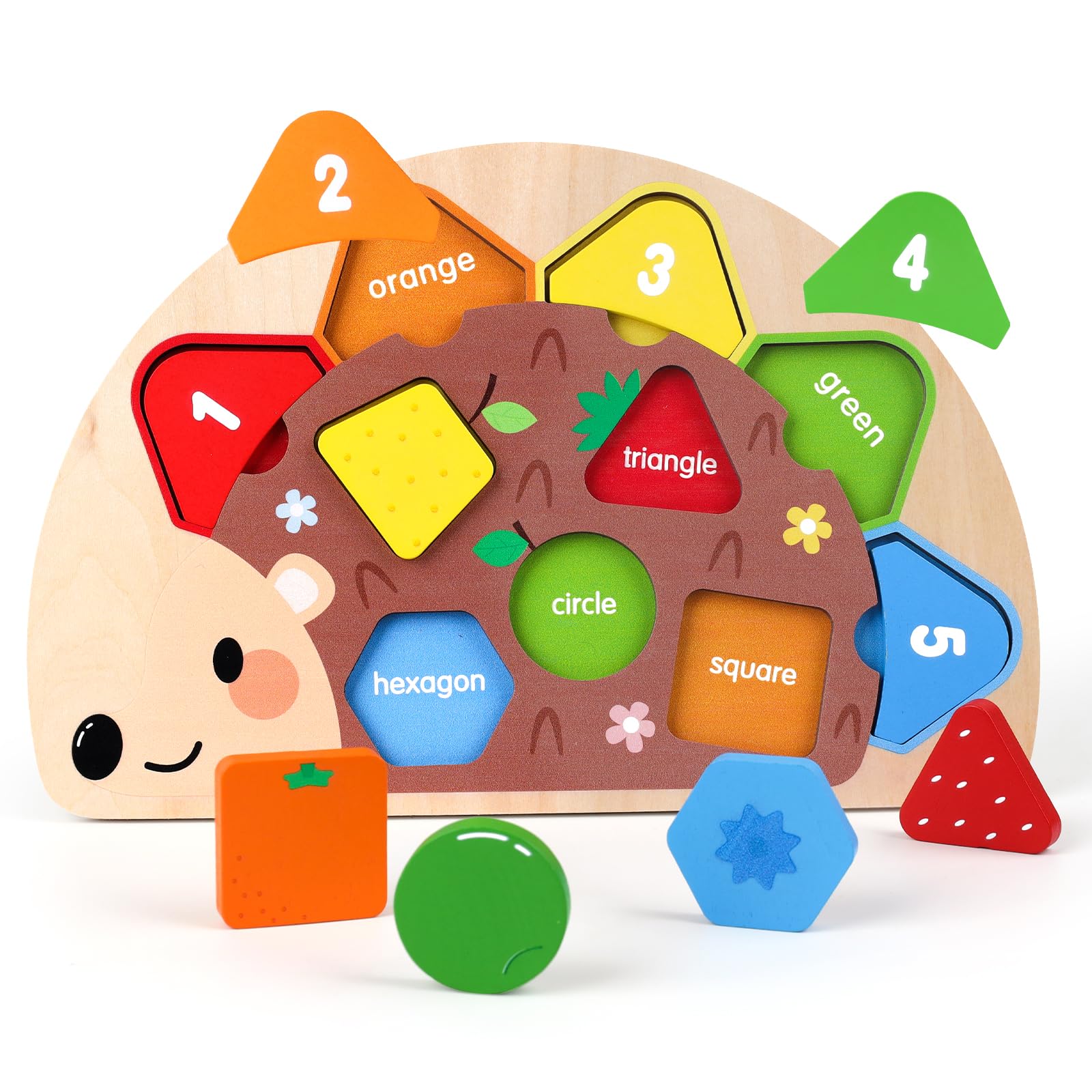 Montessori Toddler Toys for 1 2 3 Year Old Boys Girls,Wooden Puzzles Jigsaw for 1-2 Year Old Boy Educational Toys -Learning Colour Sorting Toys Gifts for 1-2-3 Year Olds Girls Boys Peg Board Toy