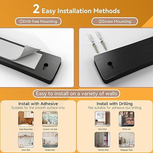 Miniatura 4 de Soporte magnético para cuchillos para pared, 16 pulgadas, tira magnética de madera de acacia, potente tira magnética para cuchillos, sin