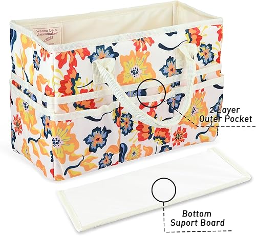 Vista 25 de qianshan Bolsa organizadora de manualidades con múltiples bolsillos, organizador grande de almacenamiento de arte con asas para arte, manualidades