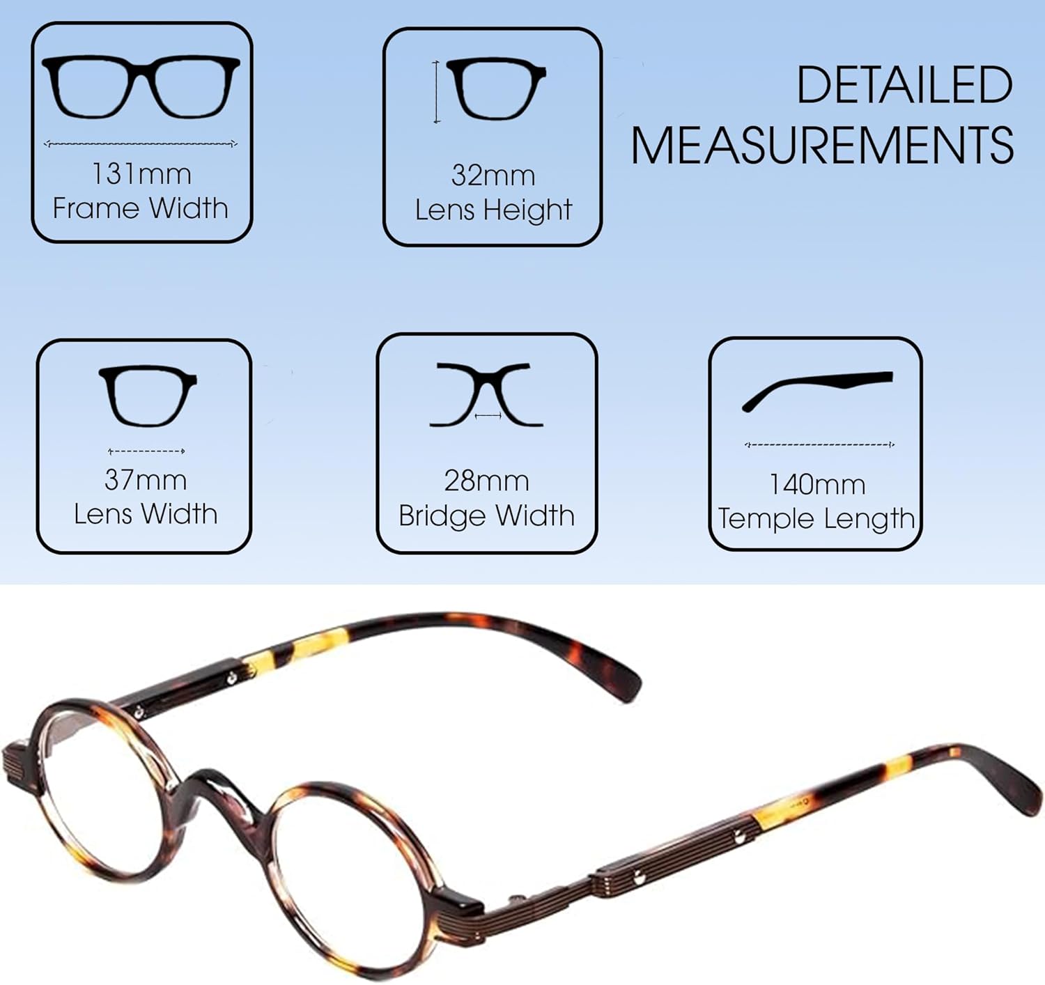 Calabria R314/R501S Round Metal Reading Glasses Men Women Professor Eyeglasses Vintage Readers Classic Stylish Retro Fashion - Image 7