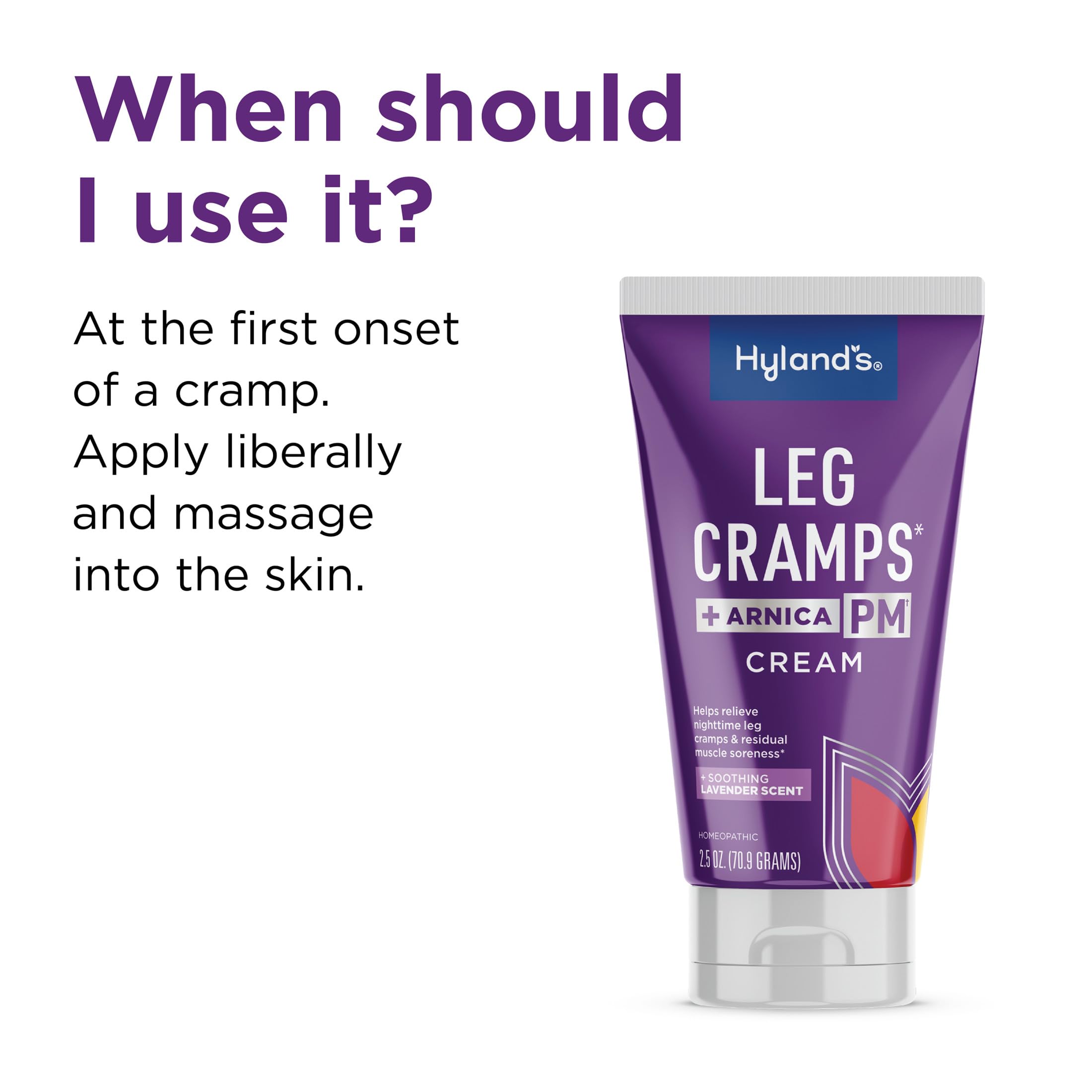 Hyland's Leg Cramps PM + Arnica, Fast-Acting Night Pain Relief Cream, 2.5oz — Amazon image 5