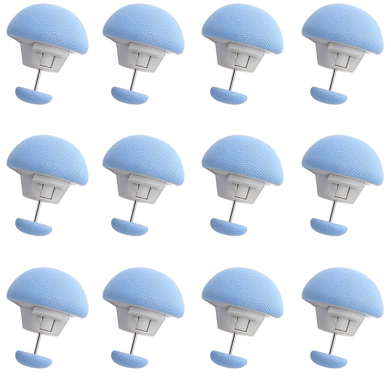 prayas duvet clips, duvet cover clips, sheet button fasteners mushroom quilt fixing pin for bedding accessories (blue, pack of 12)
