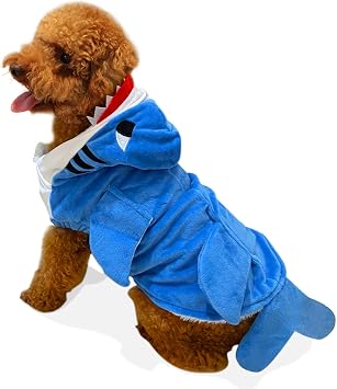 Dog Costume, Gimilife Dog Halloween Costumes Funny Dog Cat Shark Costumes Christmas Cosplay Dress Pet Pajamas Clothes Hoodie Coat Puppy Winter Coat for Small Medium Large Dogs and Cats - S