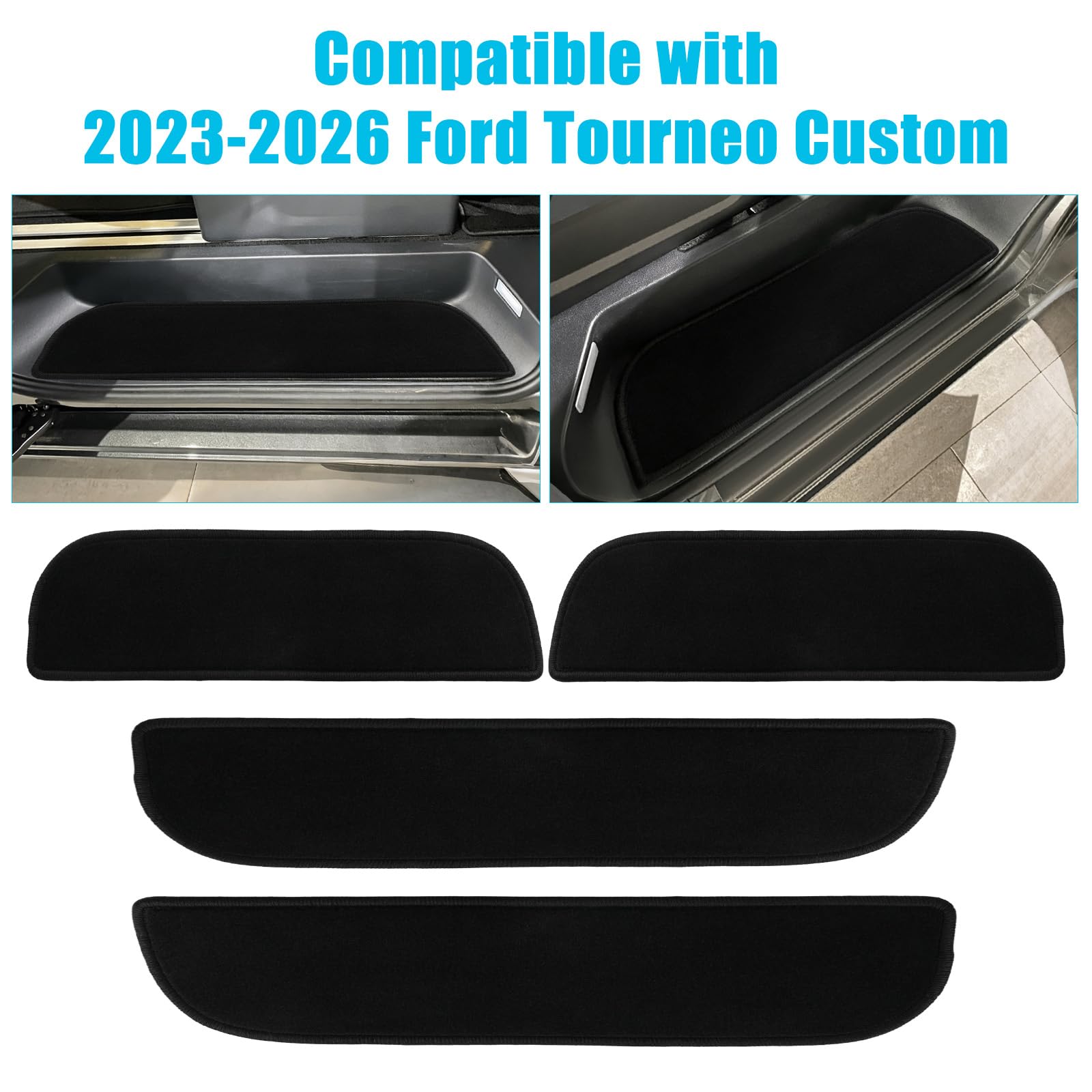 Confezione da 4 Tappetini sostituzione per 2023-2026 Ford Tourneo Custom, Zerbino Ingresso, Zerbino Ingresso Durevole