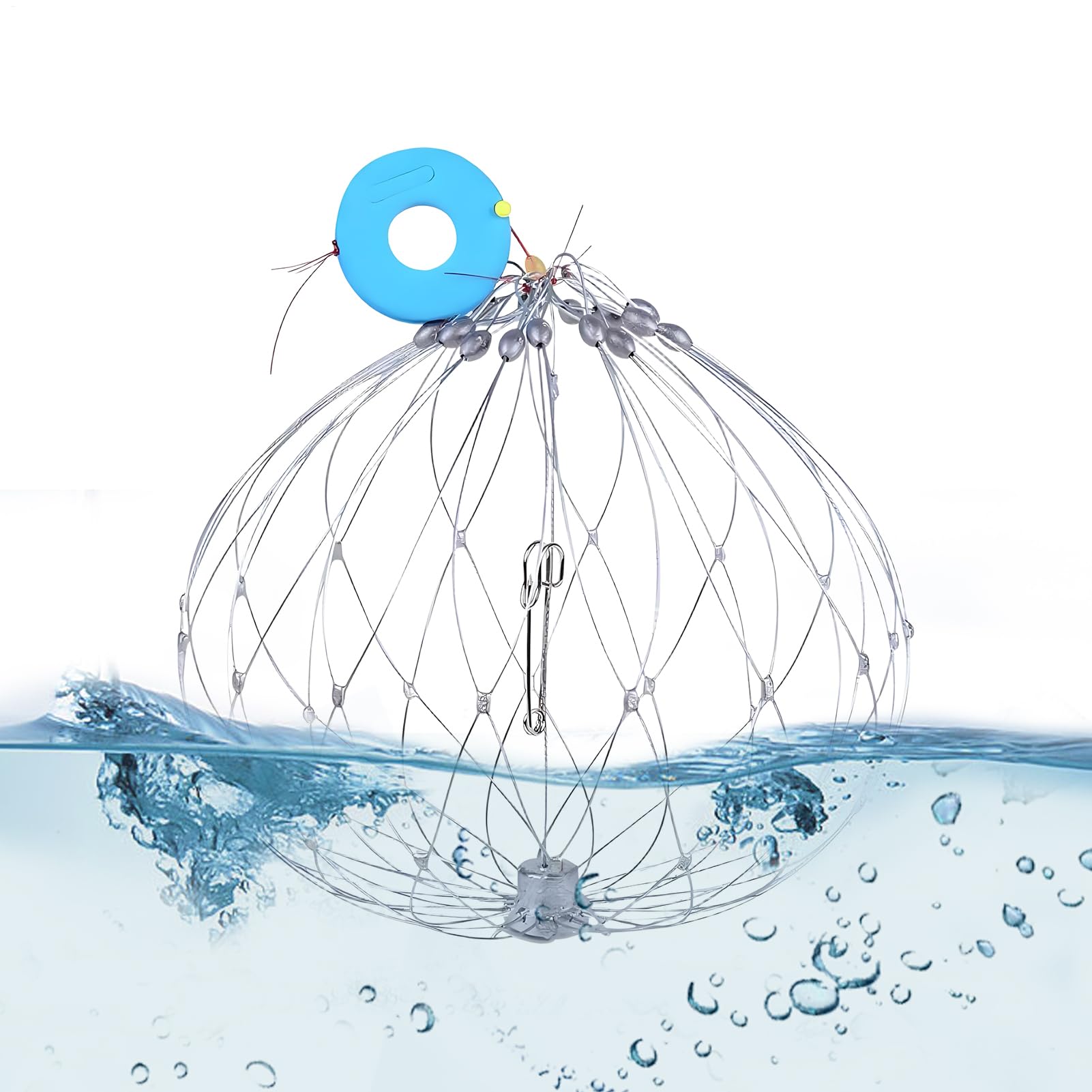 Jaula para Cangrejos - Jaula Cebadora para Trampas de Cangrejos de Alambre de Acero - Equipo de con Red para Camarones en Río Lago Agua Dulce y Salada Exterior