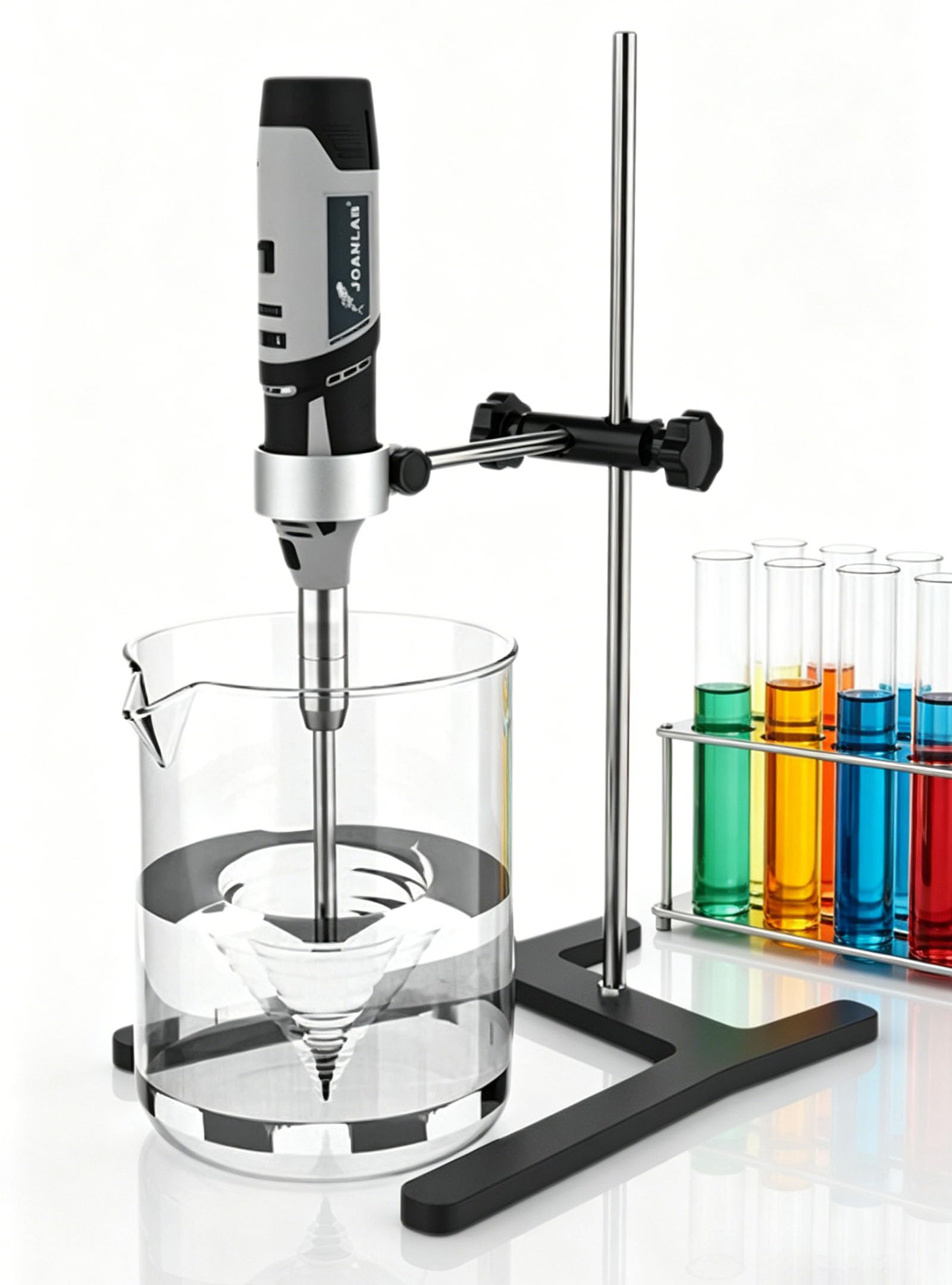 FXNFXLA Handheld Ultrasonic Homogenizer, Lab Cell Tissue Homogenizer, Stepless Speed Regulation Digital Disperser Emulsifier, 0–25000rpm, for Food, Cosmetics