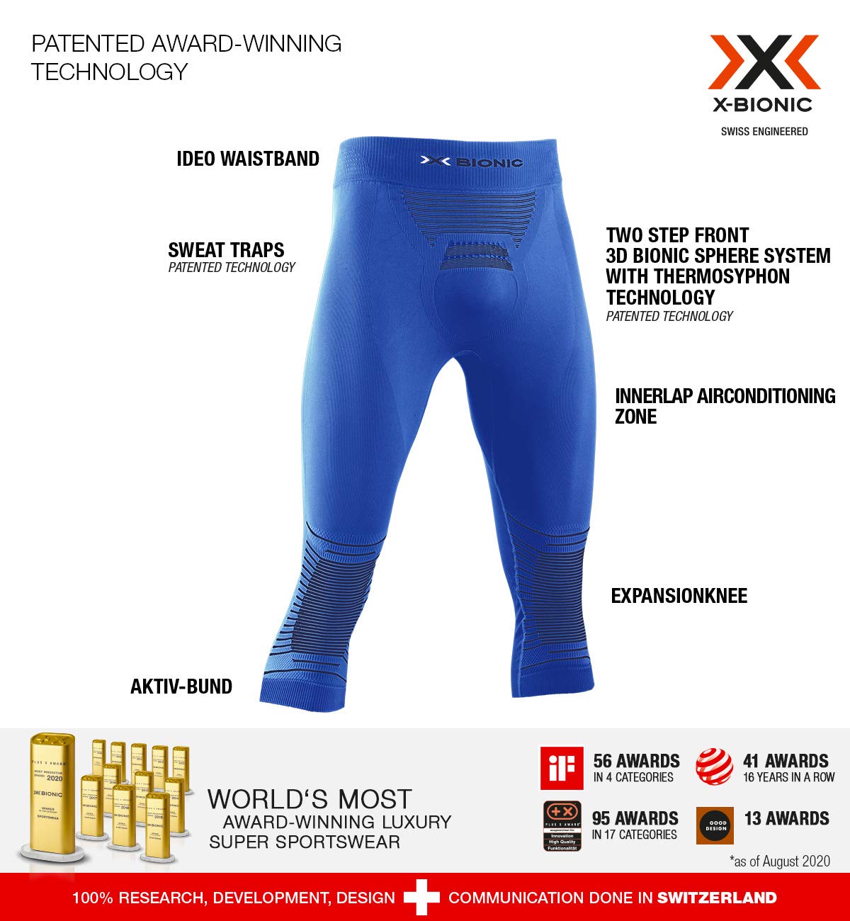 X-Bionic Energizer 4.0, Pantaloni Funzionali 3/4 Uomo