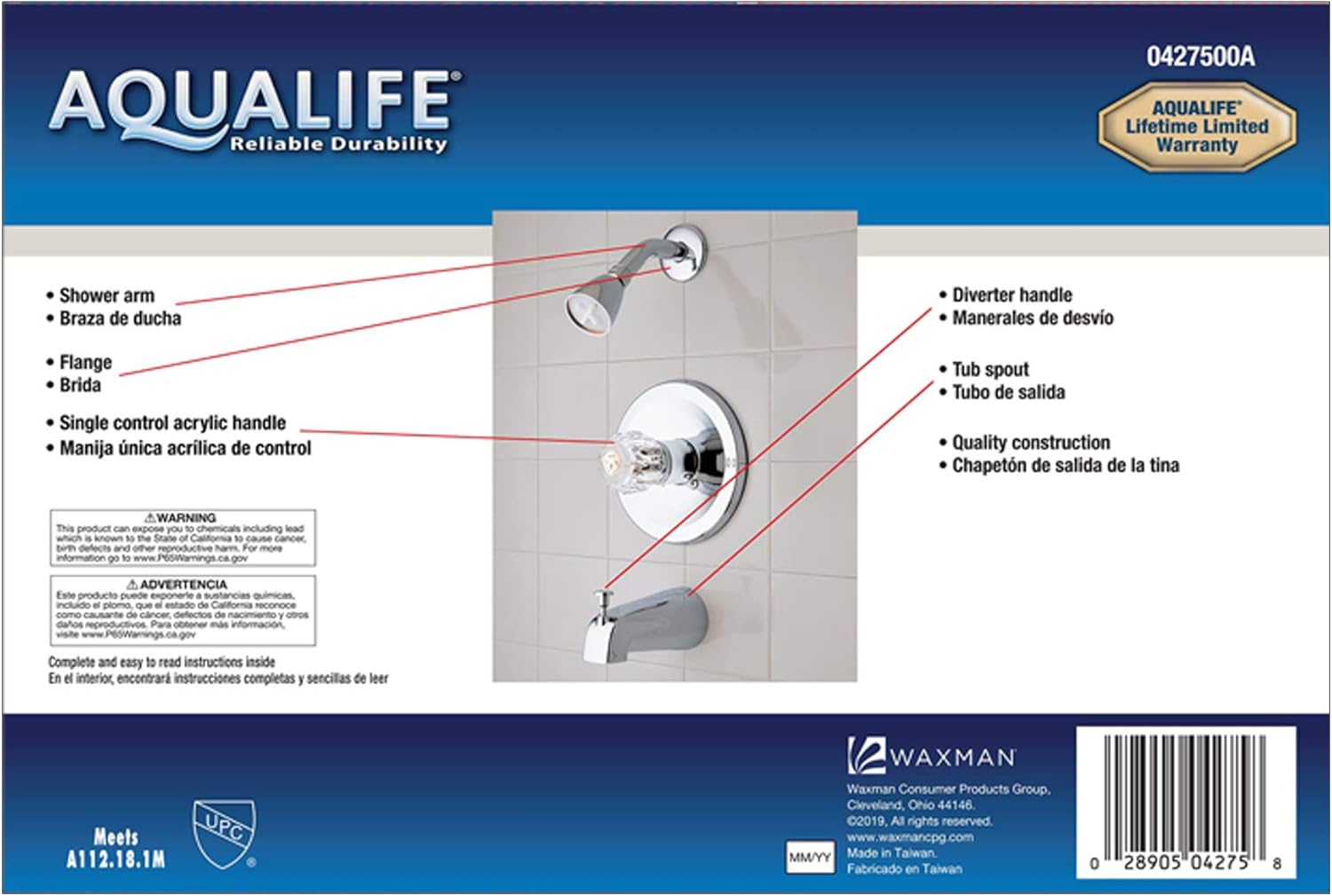 Limited Discount Aqualife Single Handle Chrome Tub Faucet and Shower Set, Chrome