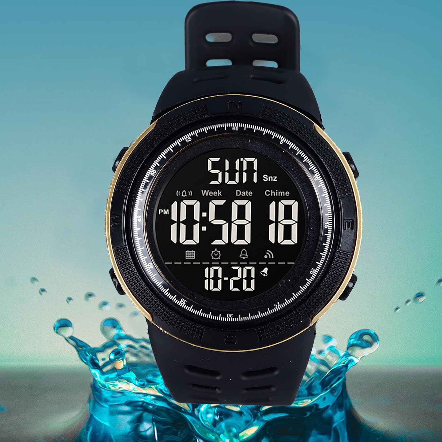 ZJchao Watches for Men, Men Digital Sports Watch LED Multifunctional Smartwatch Stopwatch Countdown Auto Date Alarm Watches for Outdoor Night Light Electronic Watch - Image 4