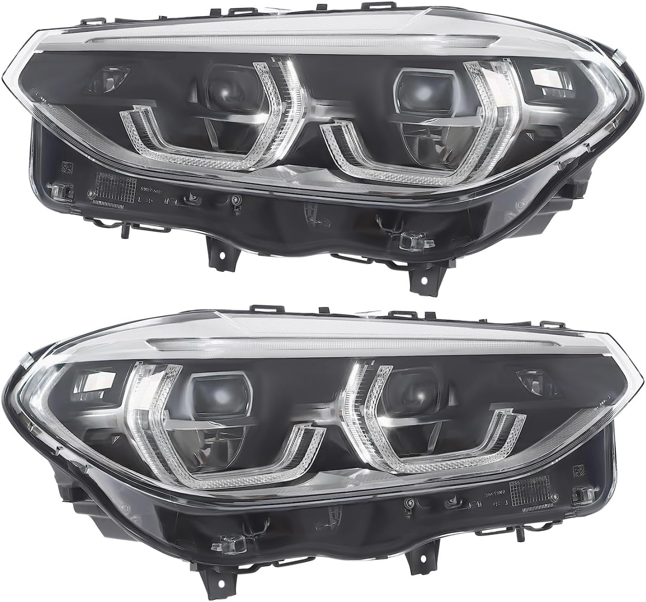 LED Headlight Assembly Left+Right Side for 18-21 BMW X3 X4 G01 G02 G08, Driver & Passenger Side Head Lights Direct Replacement Headlamps Assy Set Assembly (Left+Right)