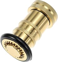 QWORK Brass Fire Hose Nozzle 1" NPT/NPSH - Adjustable Jet & Fog Spray for Firefighting, Gardening, Industrial Use