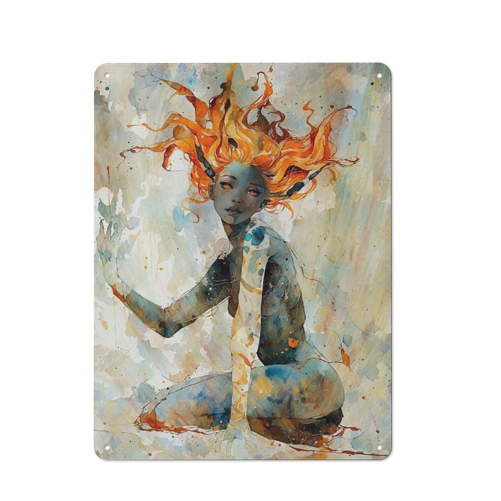 Junmoney Celestial Fae Retro Tin Wall Plaque 40X30cm For Dining Room Or Kitchen, For Home Decor Collectors