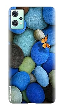 RENOWNED Stylish Printed Back Case Cover for OnePlus Nord CE 2 Lite I Nord CE2 Lite 5G - Blue Nature Butterfly Stone Beautiful Girl Woman