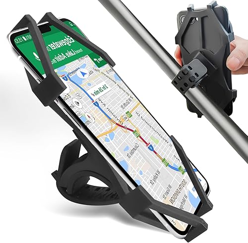 Soporte desmontable para teléfono de bicicleta, ajuste de rotación de 360 grados, adecuado para teléfonos inteligentes de 4 a 6.5 pulgadas,