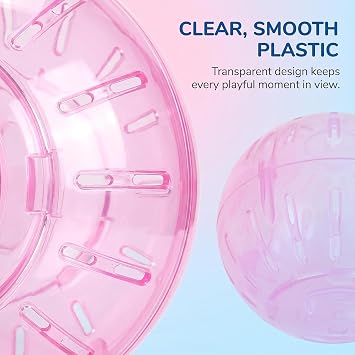 2Pcs 3.94 Inch Rotundity Hamster Balls, Breathable and Sturdy Dwarf Hamster Exercise Balls Running Wheel Gerbil Toys, Small Animals, Portable Small Pet Supplies (Blue and Pink)