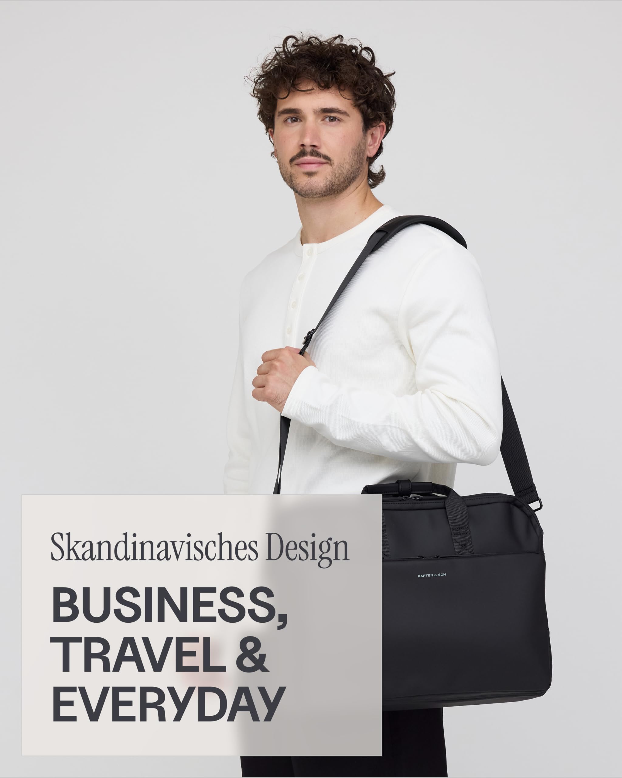 Kapten & Son Bodo Laptoptasche Schwarz 15 Zoll Laptop Aktentasche Herren