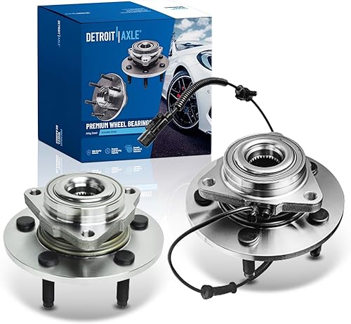 Miniatura 52 de Detroit Axle - Bujes de rodamiento de rueda delantera 4WD para Ford F-150 2015-2017 [6 orejetas; con ABS], Juego de 2 rodamientos de rueda y bujes