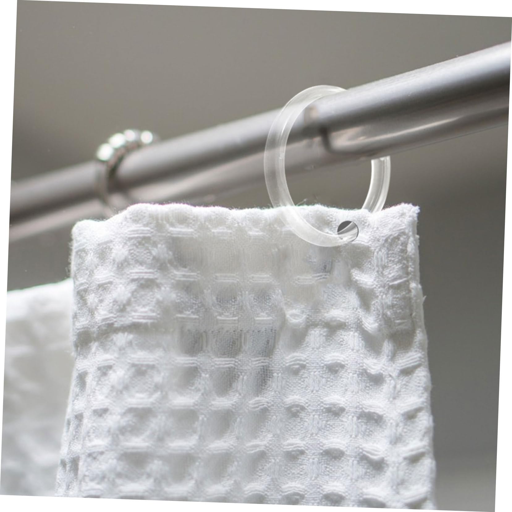 IMIKEYA Anelli per Tenda Doccia Rotondi in Plastica 50 Pezzi | Facile Installazione a Scatto, per Tende e Liner Doccia, Adatti a Bagno e Camera da Letto