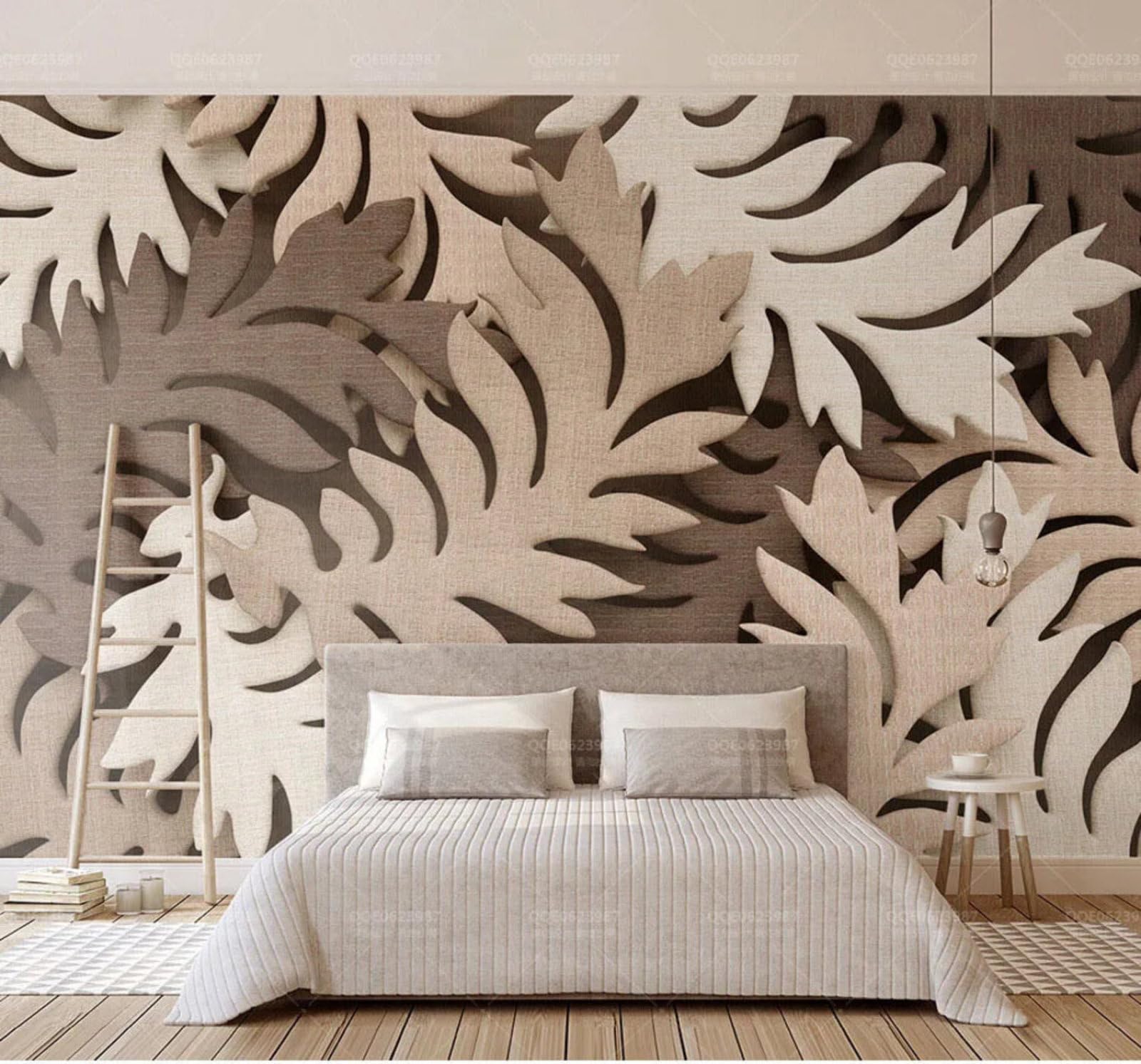 Wallpaper-3D-Xlm 250Cm×170Cm(B×H) Vintage Three Dimensional Abstract Tropical Banana Leaves 3D Wallpaper Easy Install Feature Office Living Room Sofa Bedroom Tv Background Wall Decoration-250Cm×170Cm